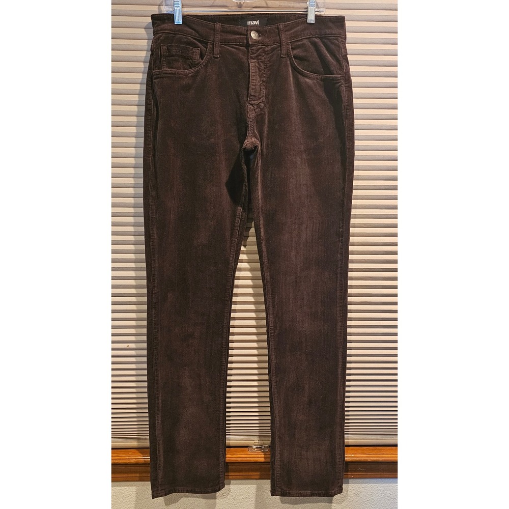 Mavi Marcus Slim Straight Leg Corduroy Pants Mens "33" Brown 5-Pocket‎ Trousers